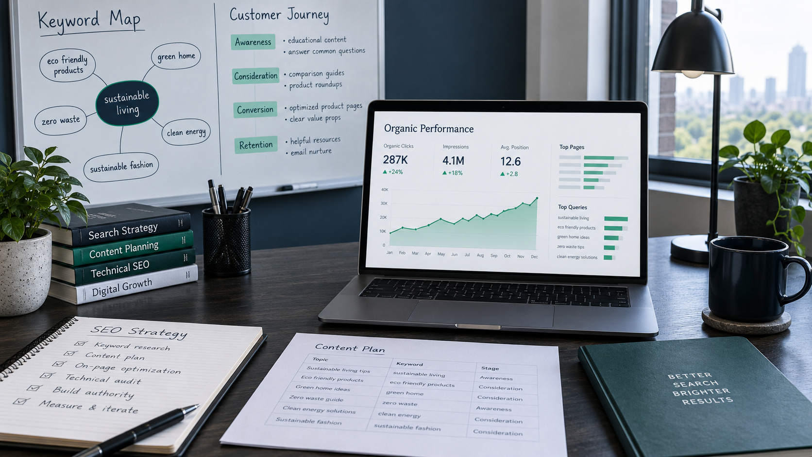 SEO strategy planning workspace