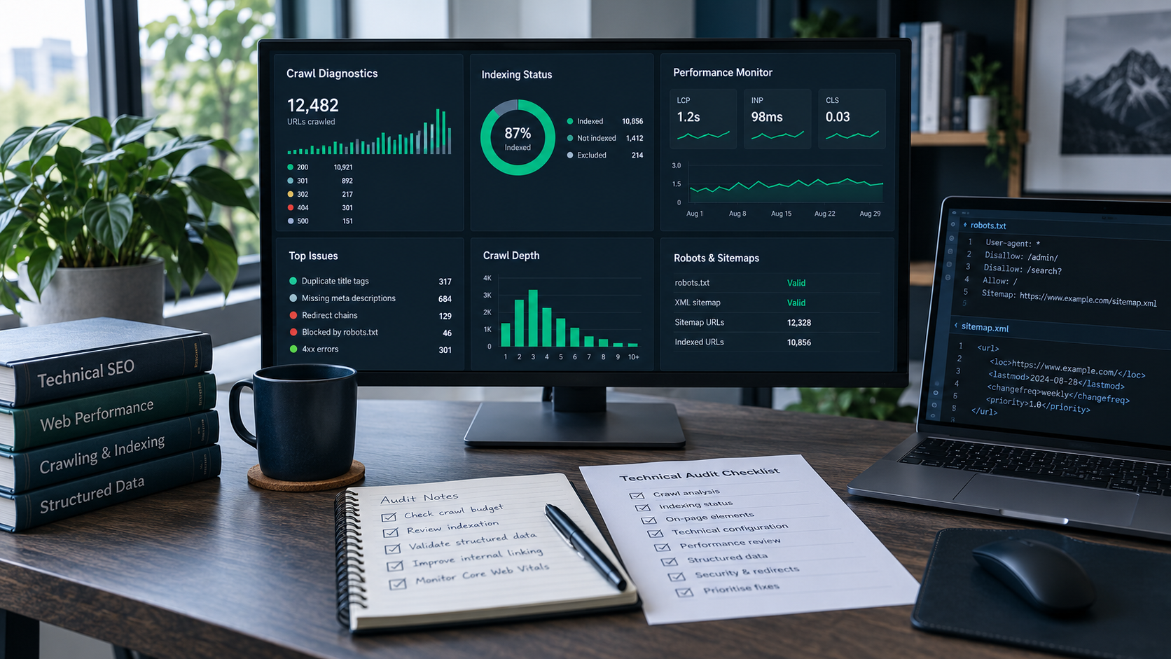 Technical SEO audit workspace