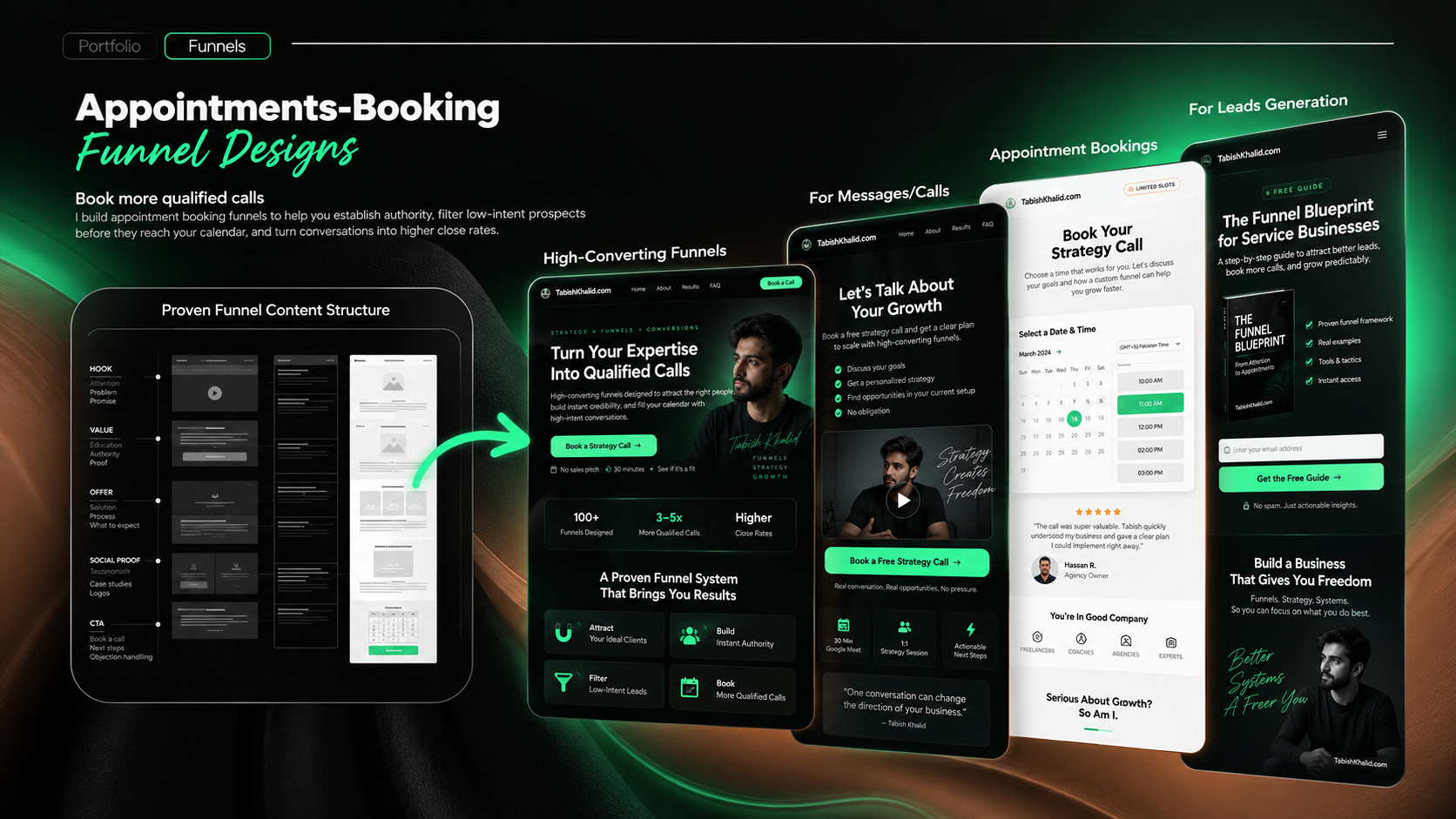 Appointment booking funnel designs