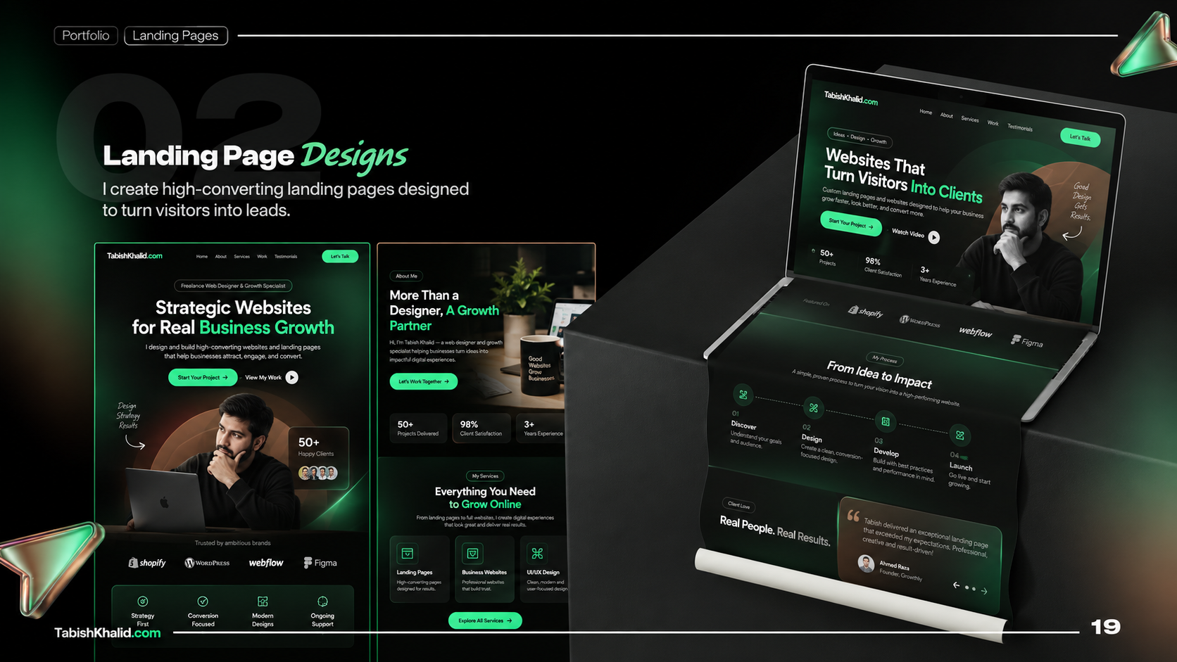 Landing page design portfolio